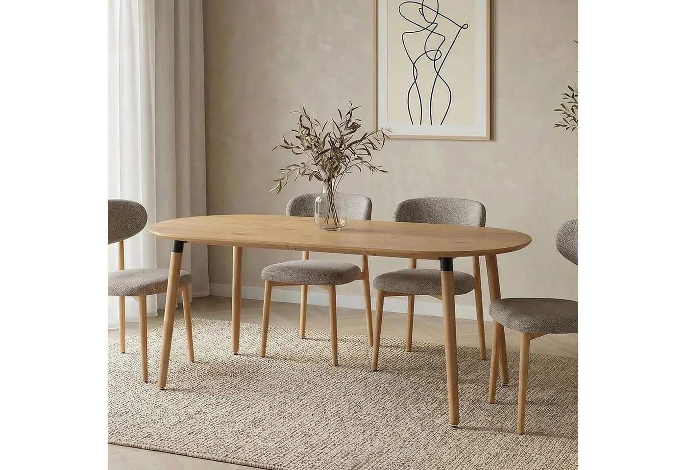 IDIMEX Esstisch LAMISA oval ausziehbar Eiche Dekor - Bild 3