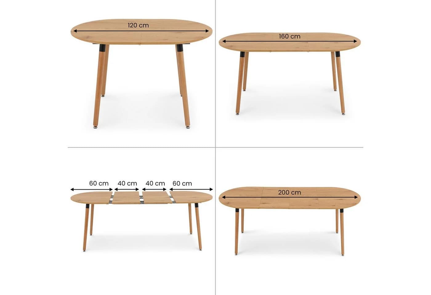 IDIMEX Esstisch LAMISA oval ausziehbar Eiche Dekor - Bild 4