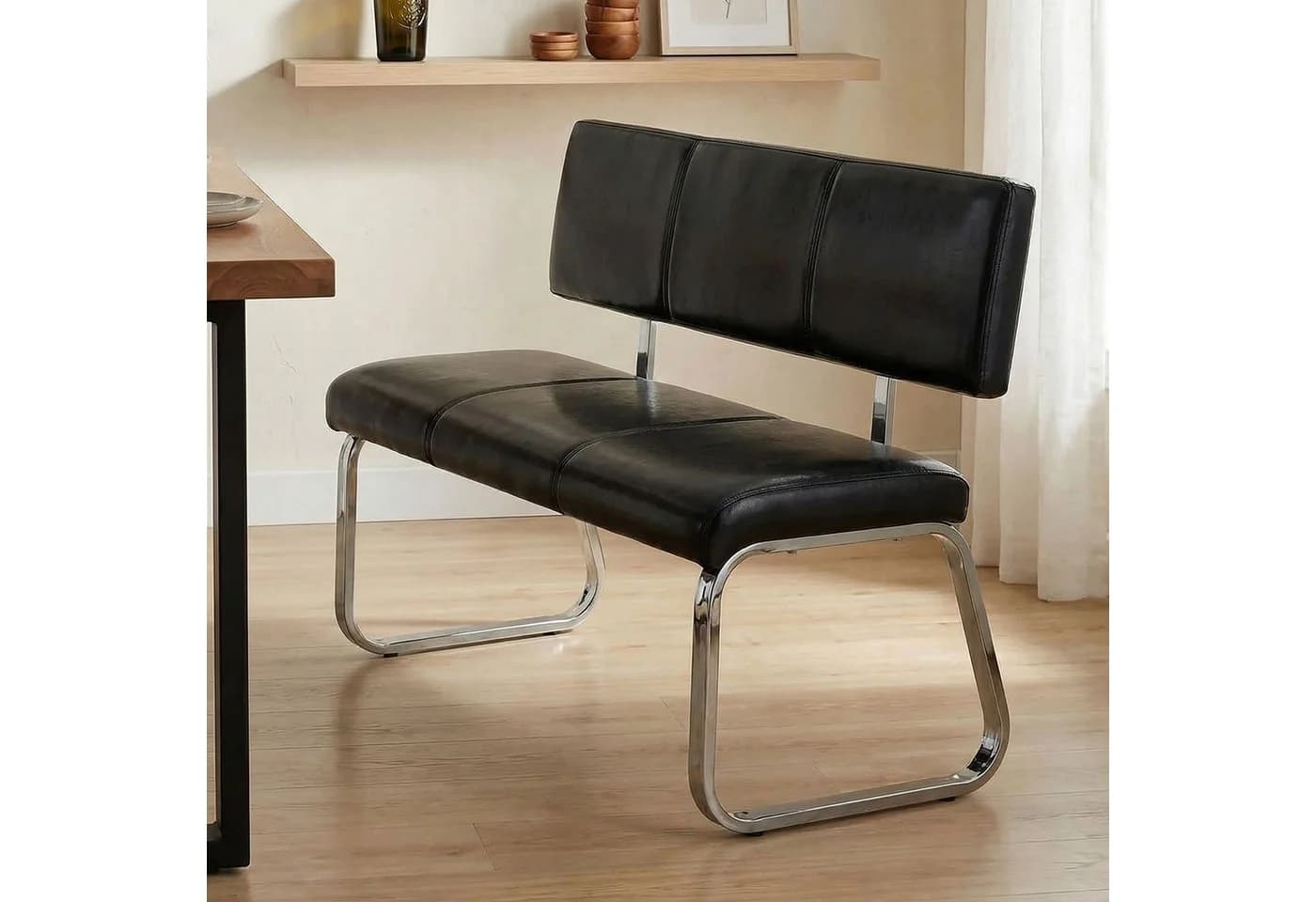 IDIMEX Essbank VILAS 3 Personen Kunstleder Schwarz - Bild 2