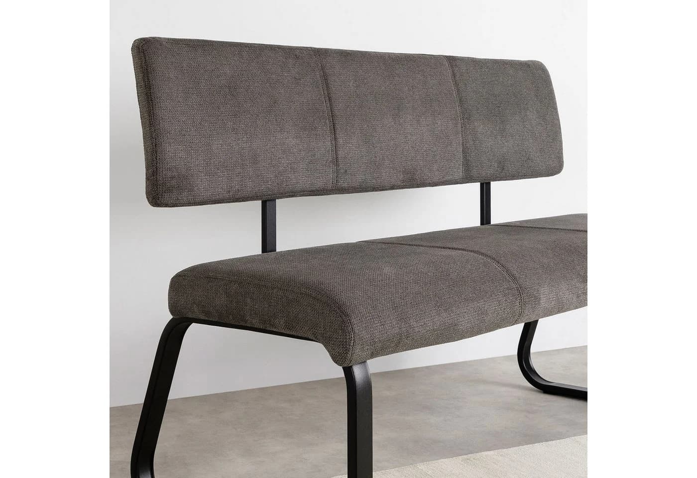 IDIMEX Essbank VILAS mit Rückenlehne, 3-Sitzer, Metallgestell, grau/schwarz - Bild 4