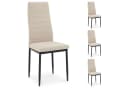 IDIMEX Esszimmerstuhl NATHALIE 4er Set Beige Schwarz Metall Bild 3