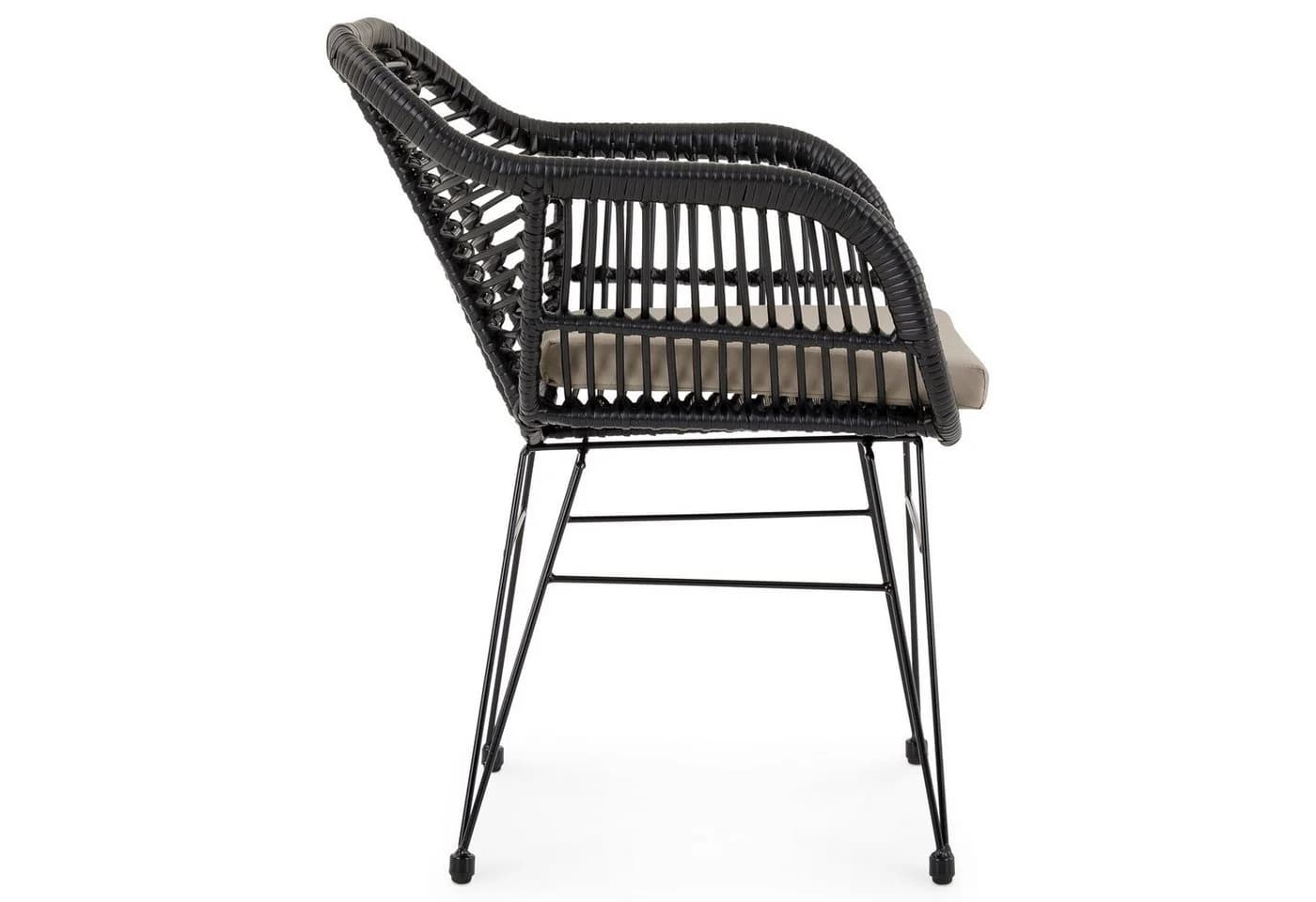 IDIMEX Gartenstuhl PARAMO Schwarz Beige Rattan Optik - Bild 3