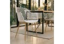 IDIMEX Gartenstuhl LUCIA 4er Set Weiß/Grau Kunststoff Metallbeine Bild 2
