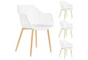 IDIMEX Gartenstuhl LUCIA 4er Set Weiß/Grau Kunststoff Metallbeine Bild 3