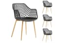 IDIMEX Gartenstuhl LUCIA 4er Set Schwarz Kunststoff Metallbeine Bild 3