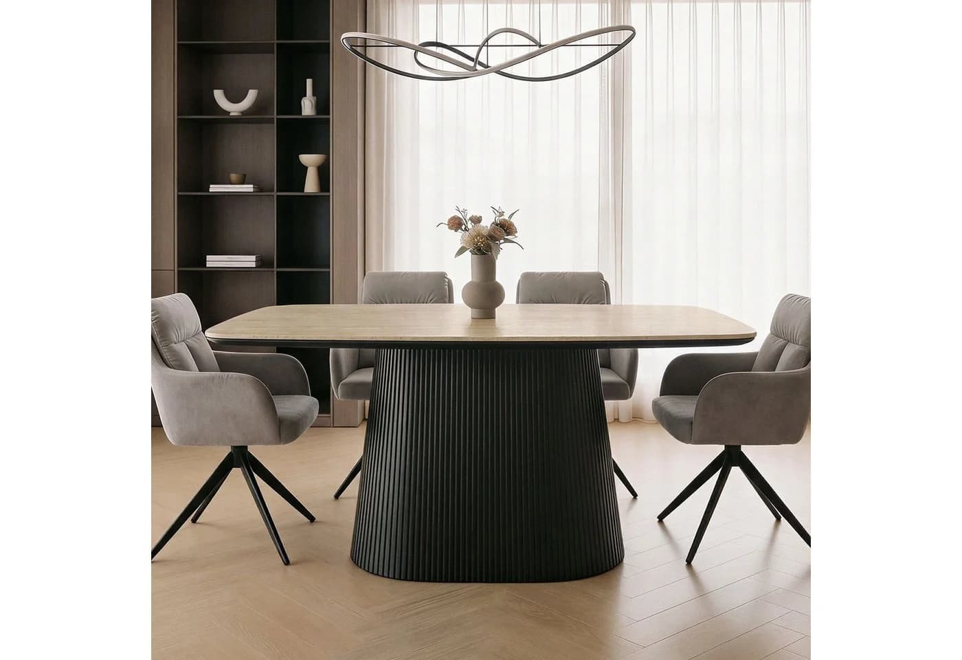 IDIMEX Esstisch GRANO Keramikplatte Beige/Schwarz Modern - Bild 2