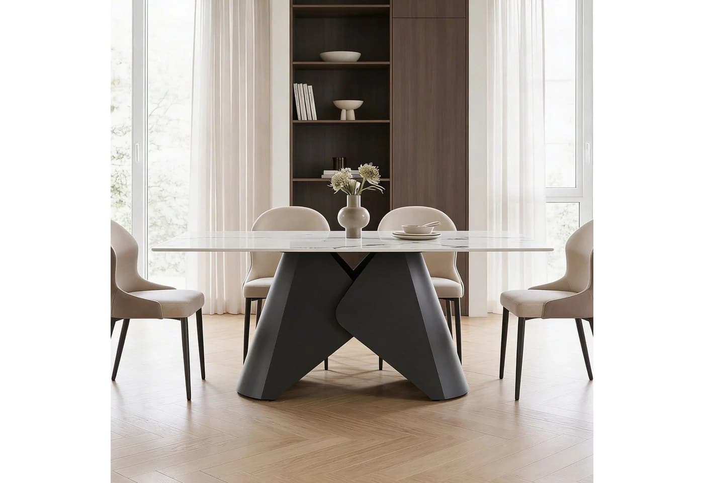 IDIMEX Esstisch LAZIO Marmor-Optik Keramik Metall Schwarz - Bild 2