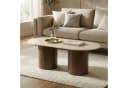 IDIMEX REALM Couchtisch Keramik Travertin Nussbaum Oval Bild 2