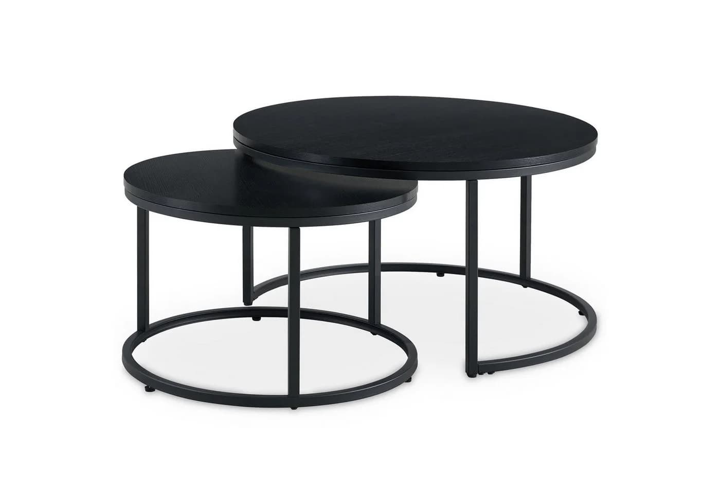 IDIMEX Couchtischset TOURS 2er Set Rund Schwarz Holz-Dekor - Bild 3