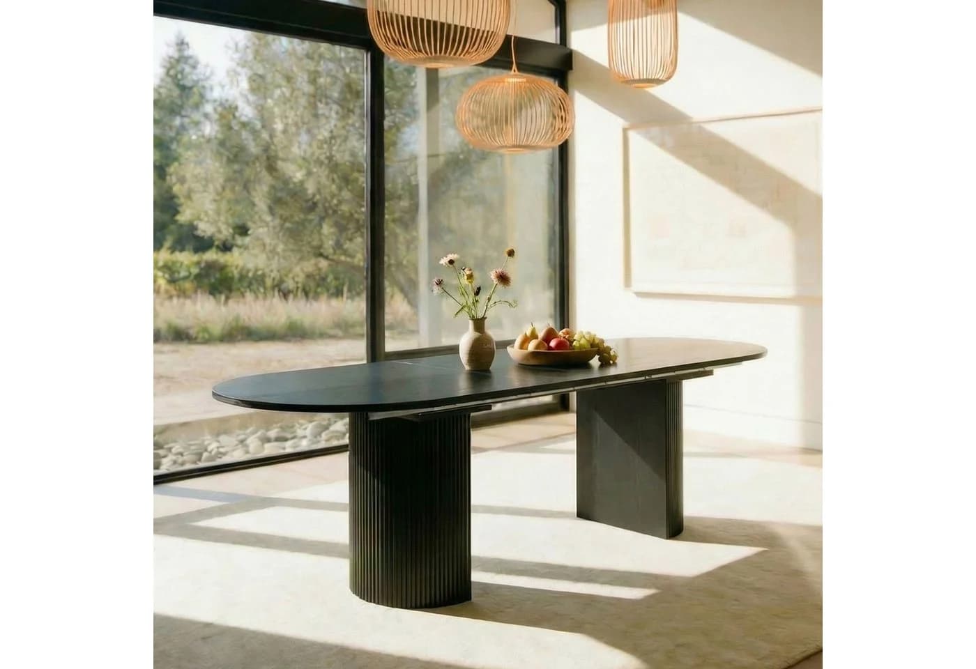 IDIMEX Esstisch EMEZA Oval Ausziehbar Schwarz MDF - Bild 2