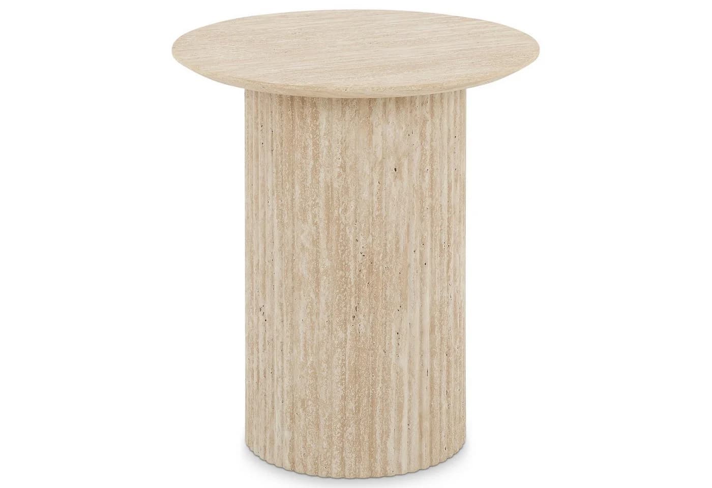 IDIMEX Beistelltisch TEBUR Rund 45cm Travertinoptik Beige - Bild 3