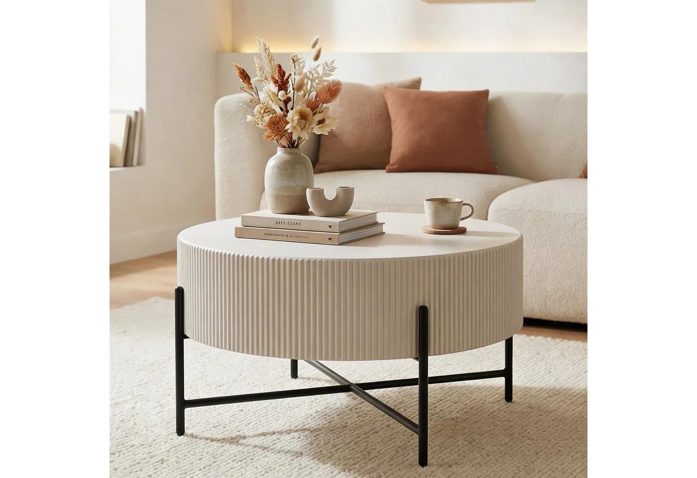 IDIMEX Couchtisch LOHA 80 cm Beige Kaschmir - Bild 2