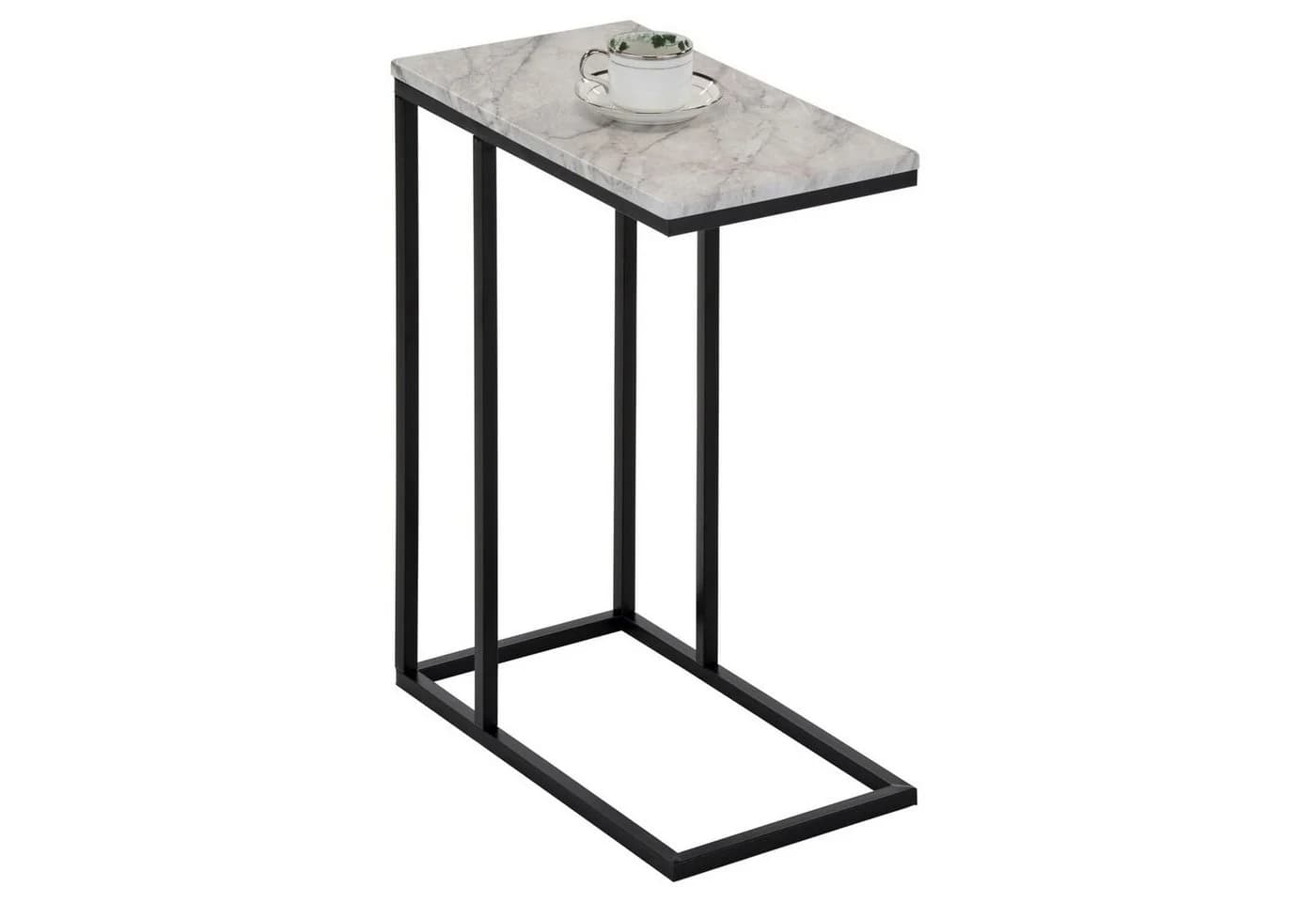 IDIMEX Beistelltisch DEBORA Retro Weiß Marmor MDF Metall - Bild 2