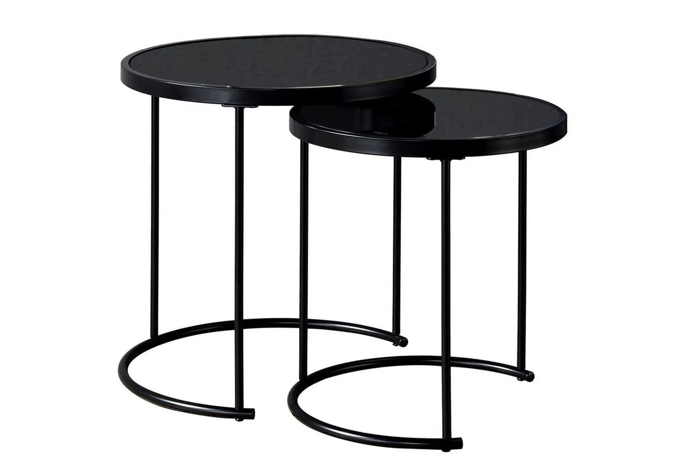 IDIMEX Couchtisch LEYRE 2er Set Schwarz Glas - Bild 3