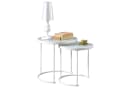 IDIMEX Couchtisch LEYRE 2er Set Weiß Glas Metall Bild 1