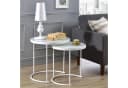 IDIMEX Couchtisch LEYRE 2er Set Weiß Glas Metall Bild 2