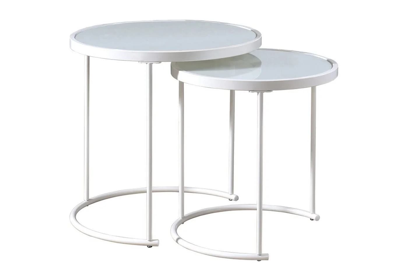 IDIMEX Couchtisch LEYRE 2er Set Weiß Glas Metall - Bild 3