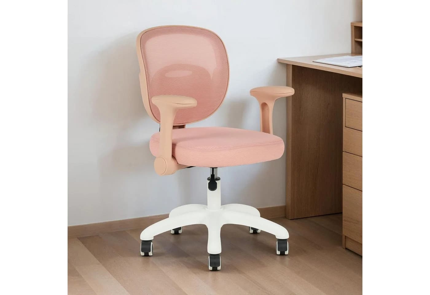 IDIMEX Drehstuhl Amelia Kinder Schreibtischstuhl Ergonomisch Höhenverstellbar Rosa - Bild 2