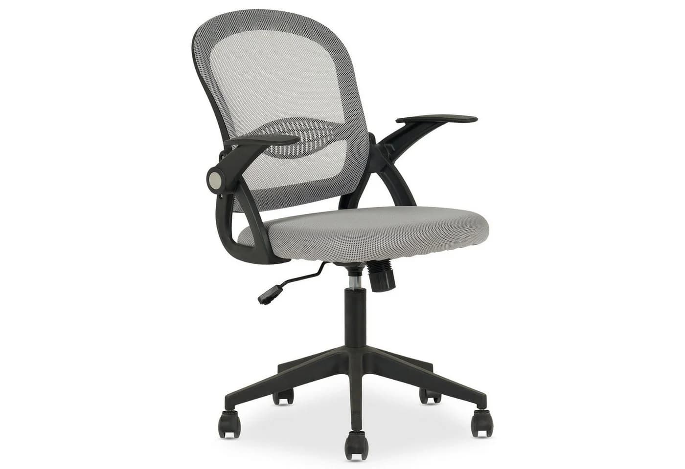 IDIMEX Drehstuhl EREN Ergonomischer Bürostuhl mit Netzrücken und Armlehnen grau