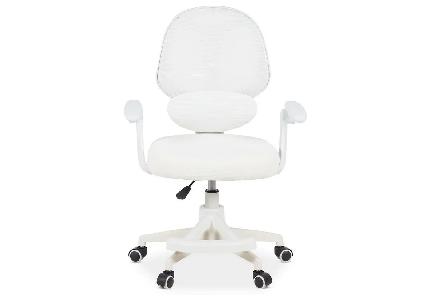 IDIMEX Drehstuhl ISLA Schreibtischstuhl mit Fußstütze Ergonomisch Höhenverstellbar Weiß