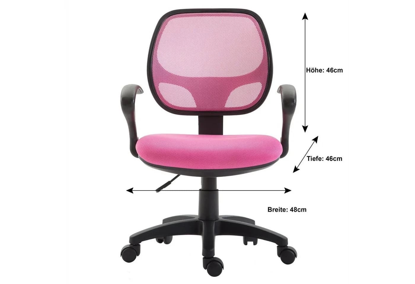 IDIMEX Kinderdrehstuhl COOL Pink Ergonomisch Höhenverstellbar mit Armlehnen - Bild 3
