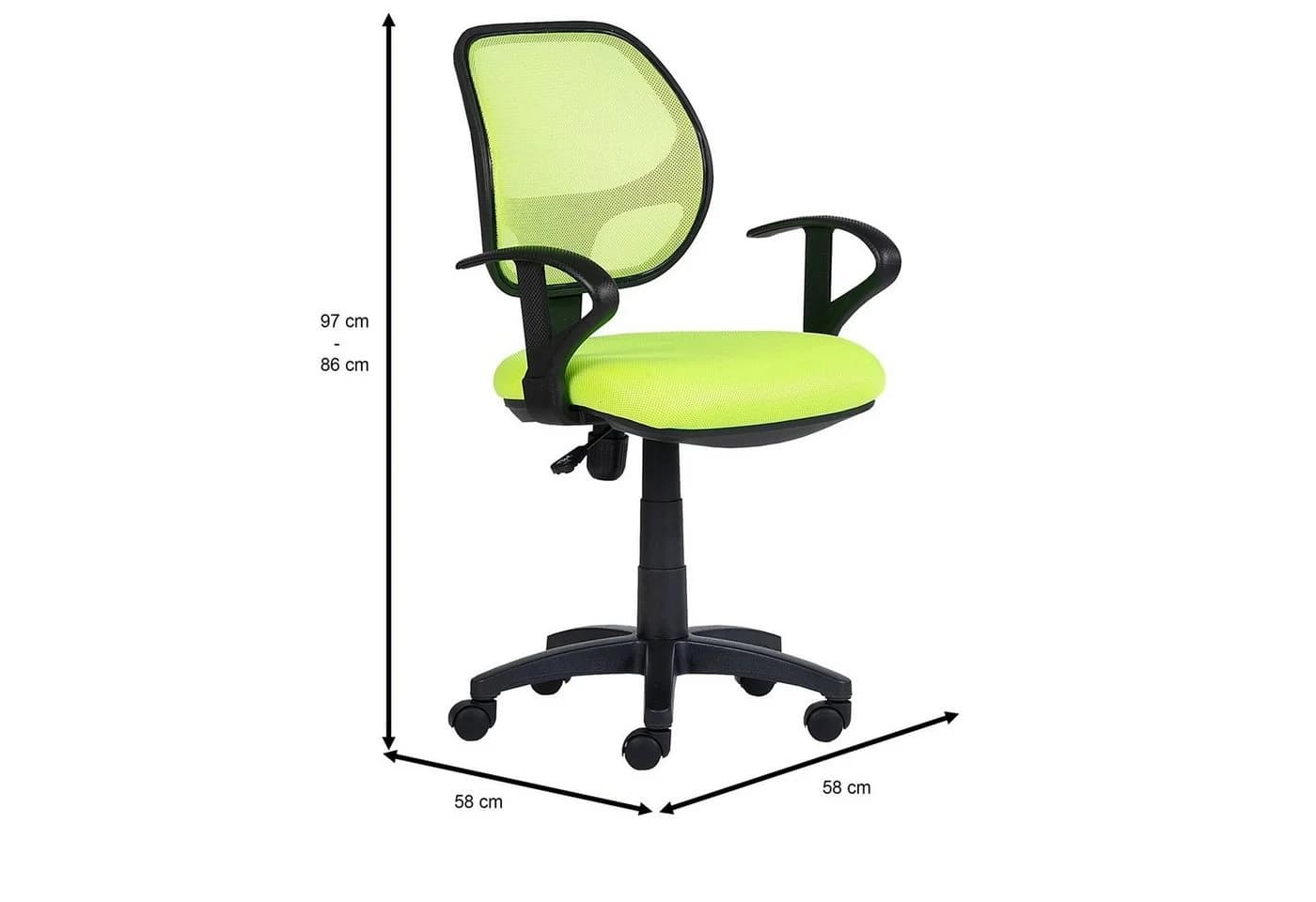 IDIMEX Drehstuhl COOL Kinderstuhl Grün Ergonomisch Höhenverstellbar - Bild 5