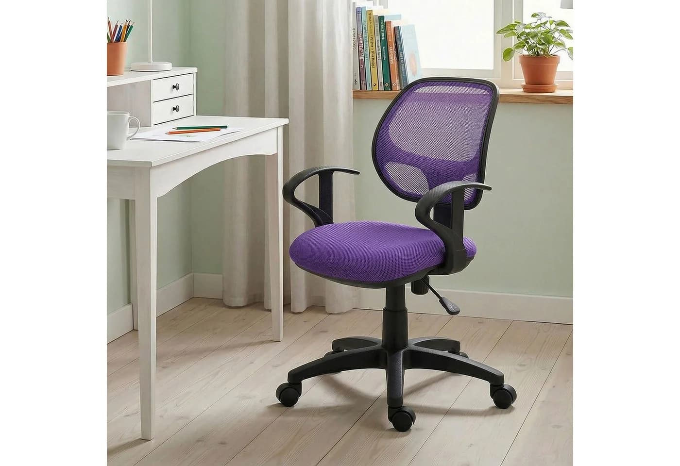 IDIMEX Kinderdrehstuhl COOL Lila Netzstoff Ergonomisch Höhenverstellbar - Bild 2