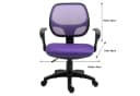 IDIMEX Kinderdrehstuhl COOL Lila Netzstoff Ergonomisch Höhenverstellbar Bild 3