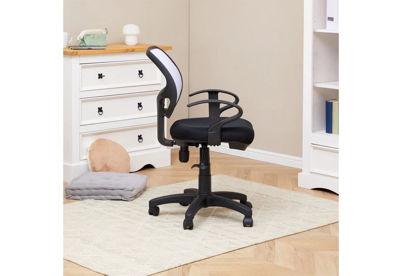 IDIMEX Kinderdrehstuhl COOL Schwarz/Weiß Ergonomisch Höhenverstellbar - Bild 3