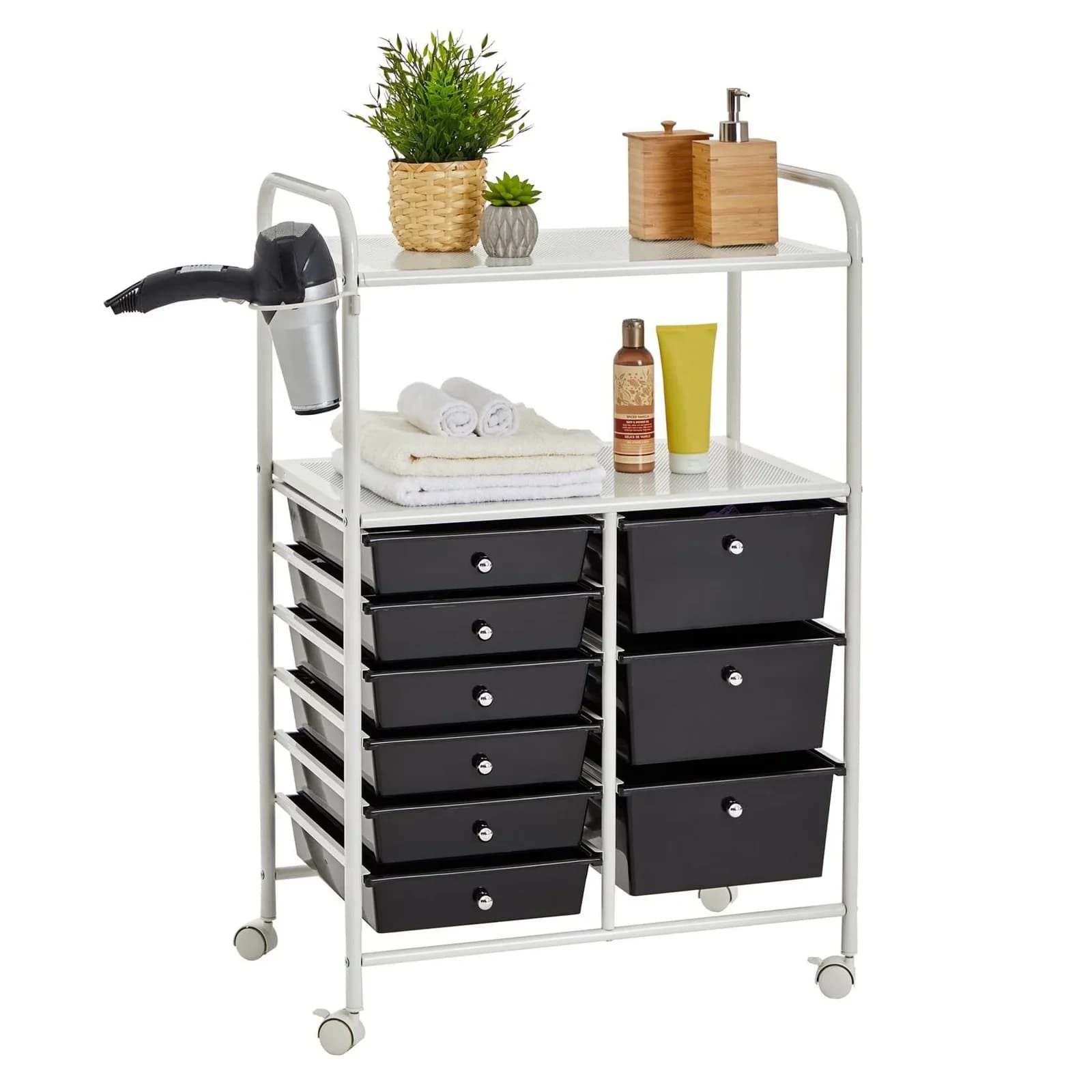 IDIMEX Badezimmerwagen 9 Schubladen MARITA Weiß