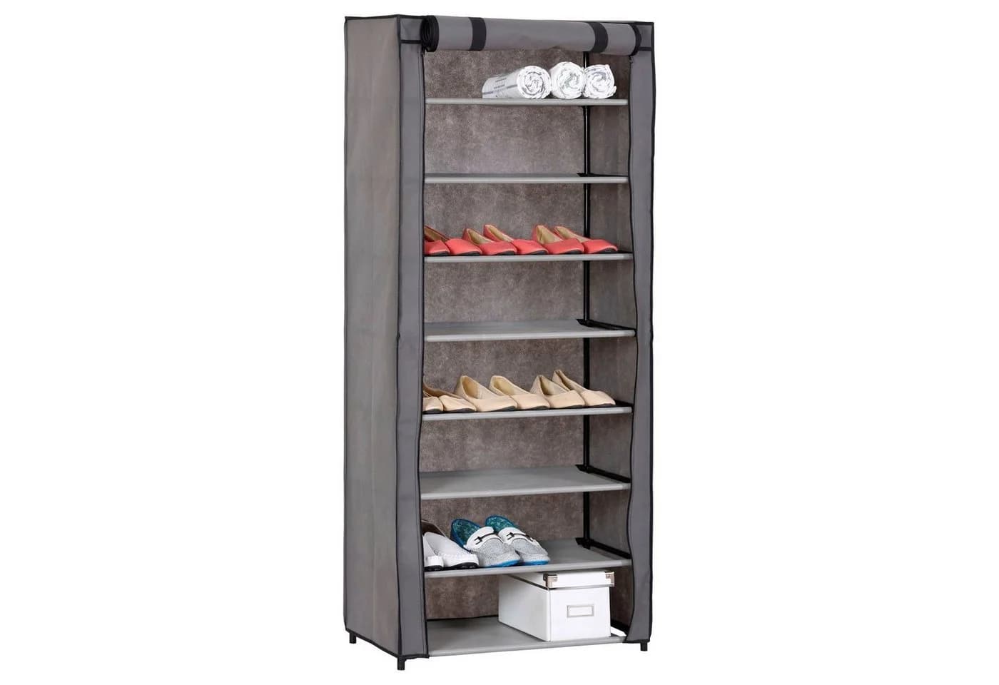 IDIMEX Schuhschrank TAMARA 8 Böden Anthrazit Stoffregal - Bild 2