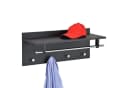 IDIMEX Wandgarderobe ULF Schwarz mit 4 Haken und Hutablage Bild 2