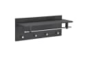 IDIMEX Wandgarderobe ULF Schwarz mit 4 Haken und Hutablage Bild 3