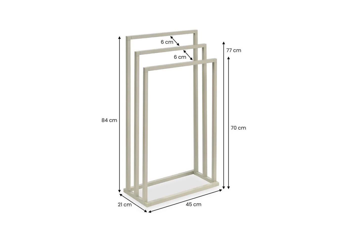 IDIMEX Handtuchständer KUNO Freistehend 3 Stangen Metall Beige - Bild 4
