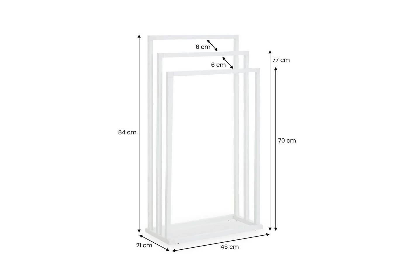 IDIMEX Handtuchständer KUNO Freistehend 3 Stangen Metall Weiß - Bild 4
