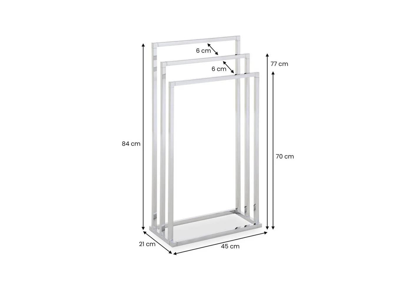 IDIMEX Handtuchständer KUNO Freistehend 3 Stangen Metall Chrom - Bild 5