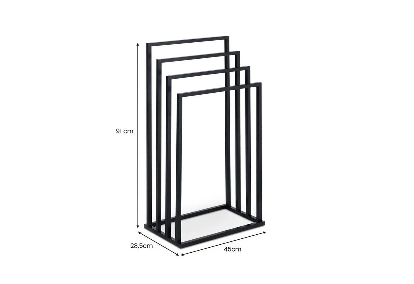 IDIMEX Handtuchständer SENZA Schwarz 4 Stangen Metall - Bild 4
