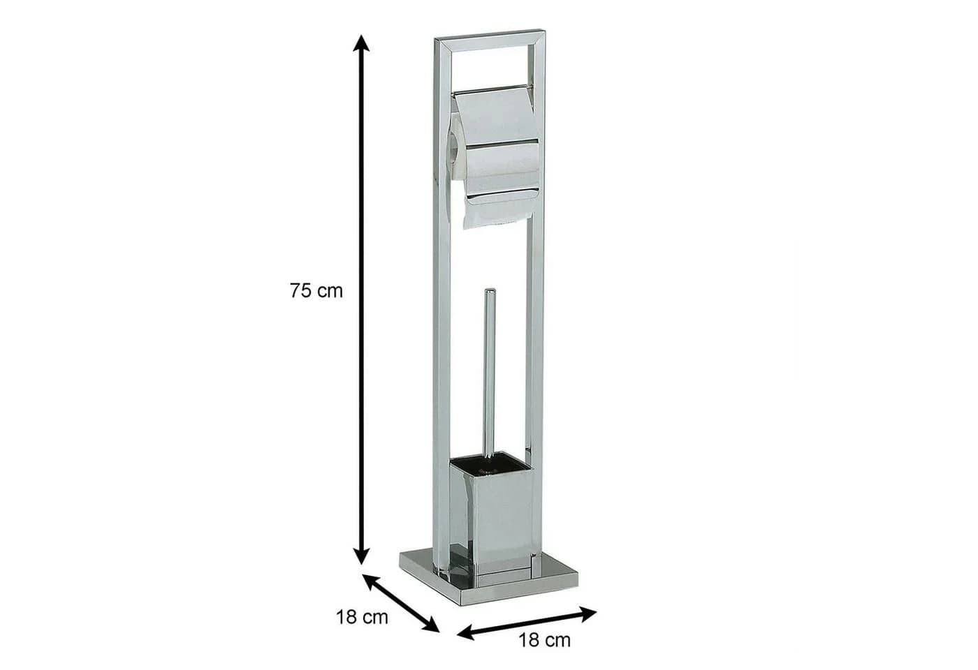 IDIMEX Toilettenpapierhalter TOMA WC Garnitur Silber - Bild 3