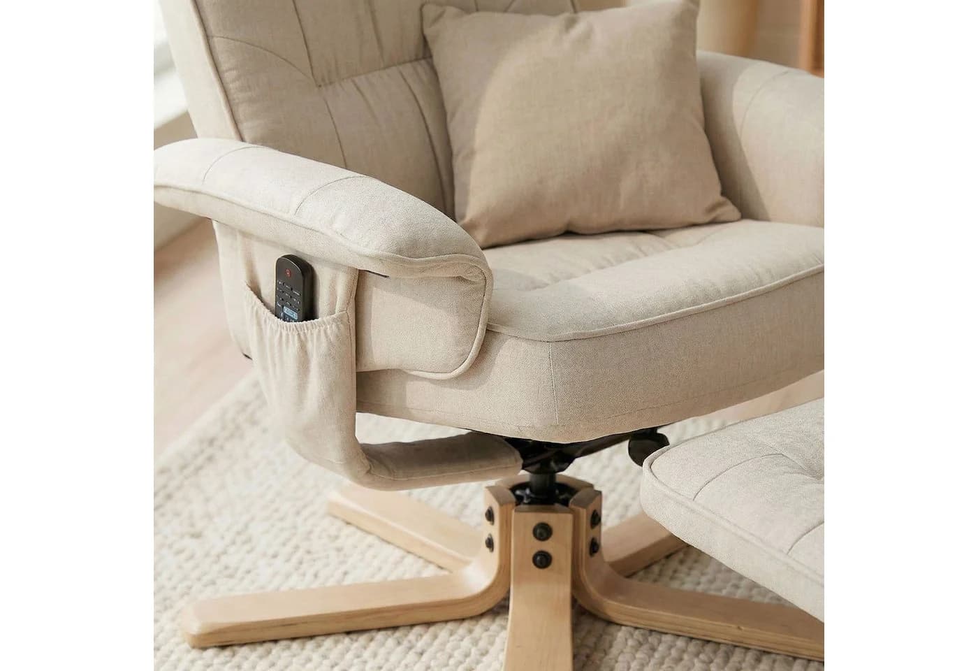 IDIMEX Relaxsessel CHARLY mit Hocker, neigungsverstellbar, beige - Bild 3
