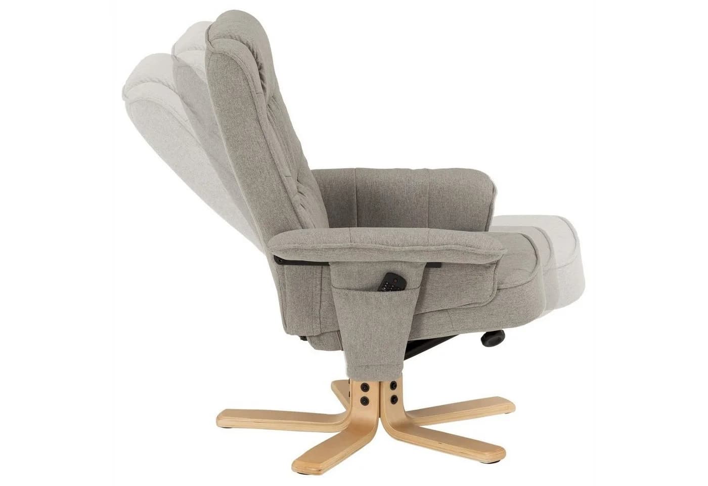 IDIMEX Relaxsessel CHARLY grau mit Hocker neigungsverstellbar - Bild 5