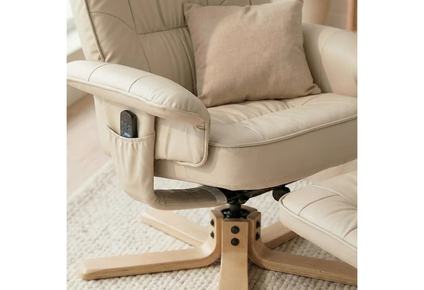 IDIMEX Relaxsessel CHARLY Beige mit Hocker neigungsverstellbar - Bild 3