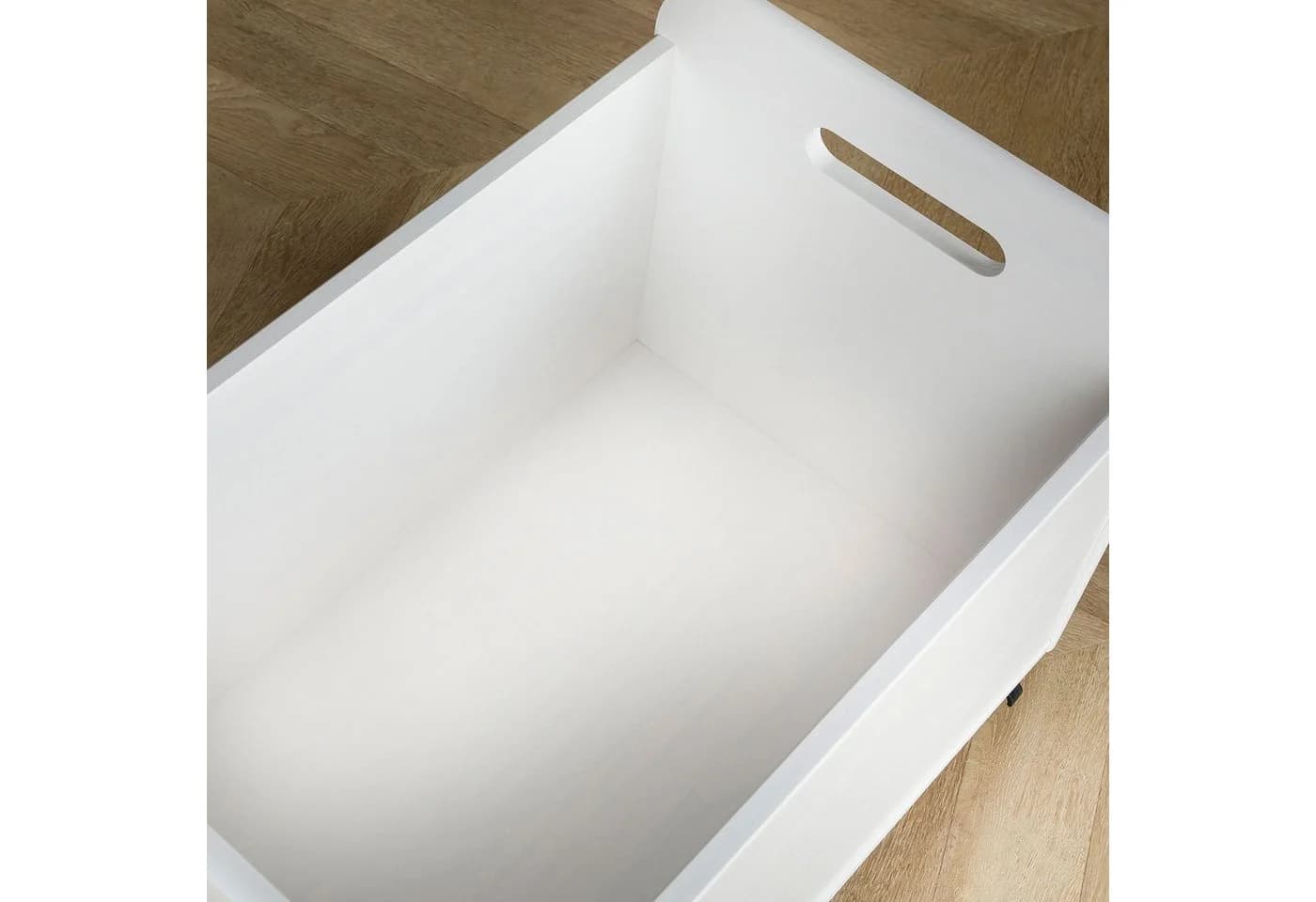 IDIMEX Spielzeugtruhe BENJAMIN Weiß Massivholz Aufbewahrungsbox mit Rollen - Bild 4