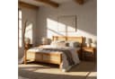 IDIMEX Massivholzbett CEFIRA Doppelbett 160x200 cm Massivholz Rattangeflecht Eiche Bild 2
