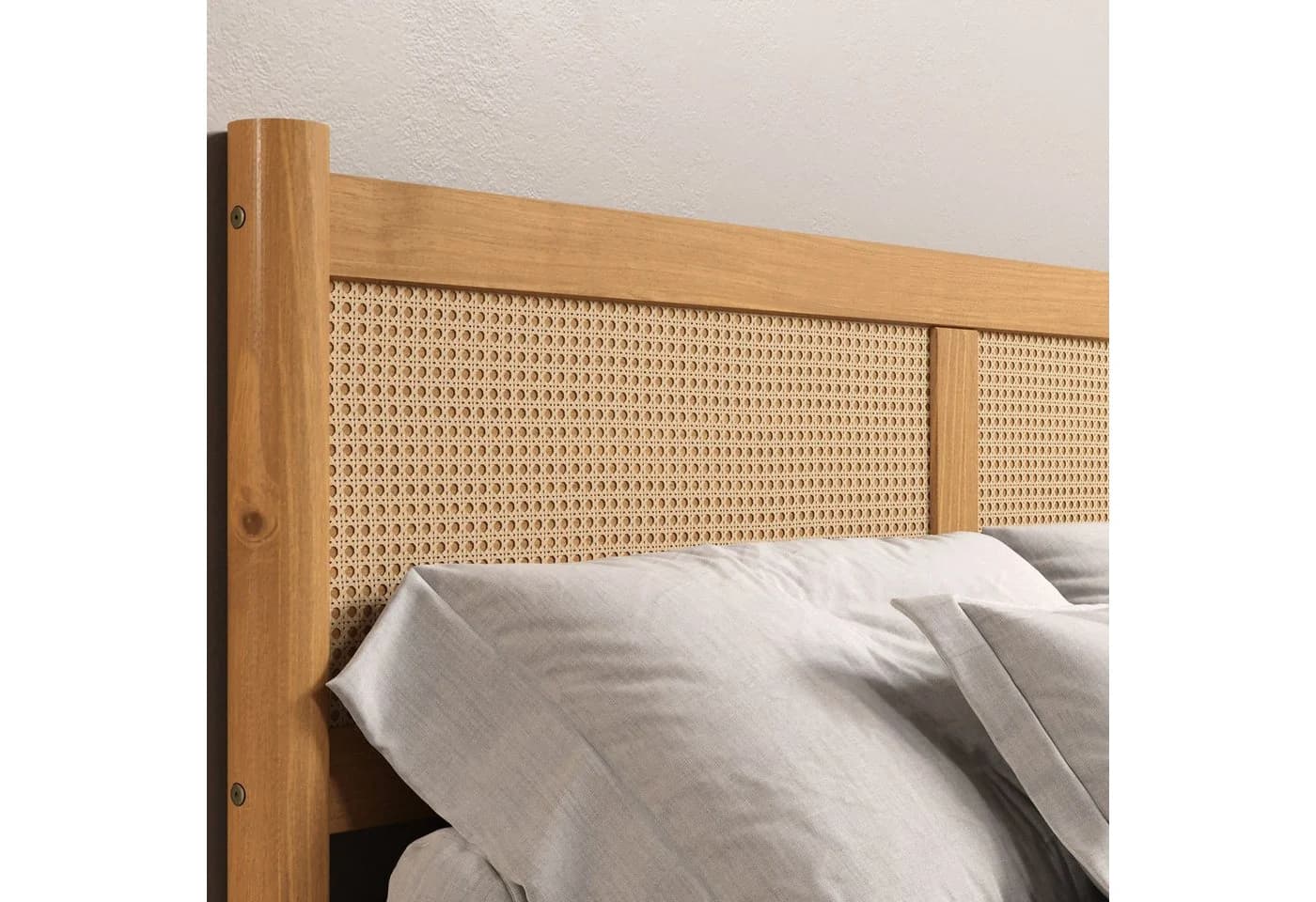 IDIMEX Massivholzbett CEFIRA Doppelbett 160x200 cm Massivholz Rattangeflecht Eiche - Bild 3