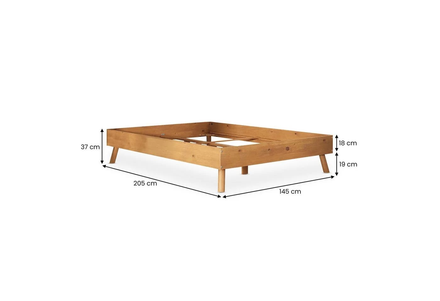 IDIMEX Futonbett KARRI Massivholzbett 140x200cm ohne Kopfteil Eiche - Bild 5