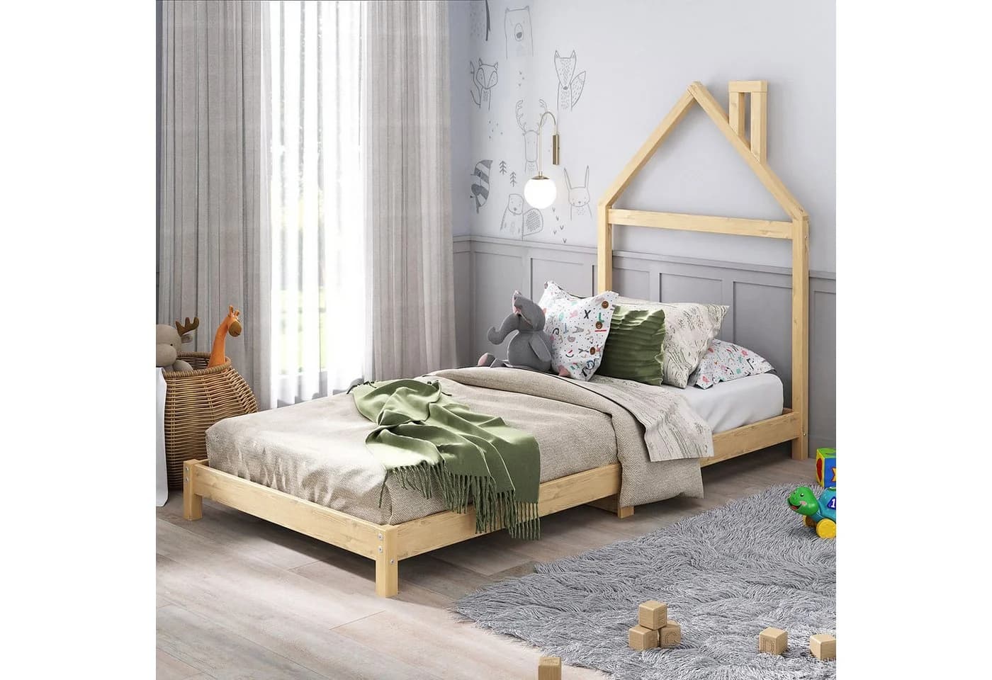 IDIMEX Kinderbett LIZ Montessori Bodenbett Hausdesign Massivholz - Bild 2