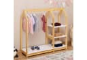 IDIMEX Kinderkleiderschrank SALLY Garderobe Haus Design 4 Ablagen Weiß/Natur Bild 2