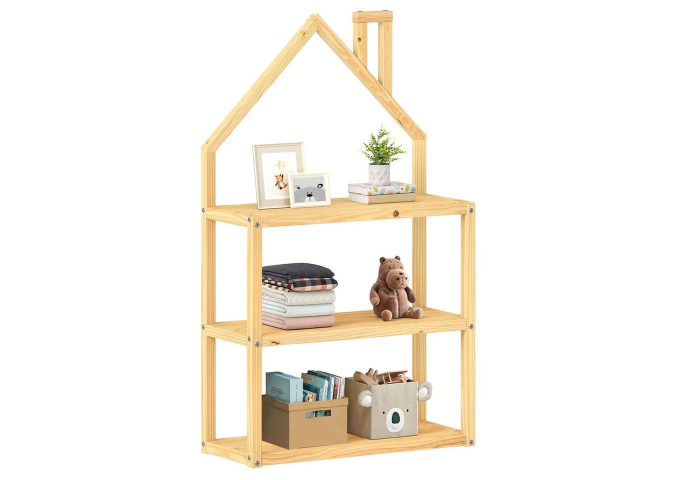 IDIMEX Kinderregal LENISE Hausform Natur Massivholz Kiefer - Bild 3
