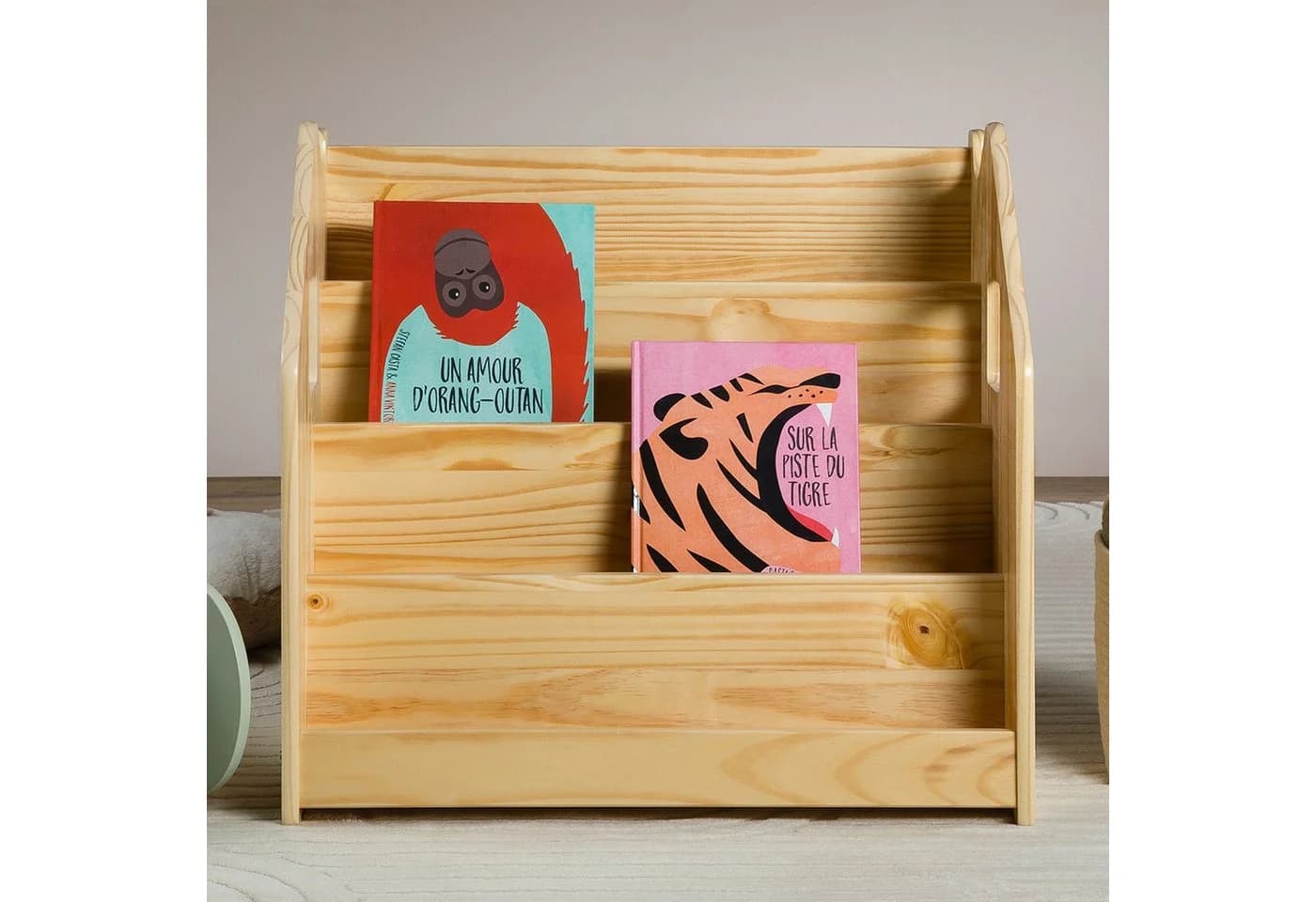 IDIMEX Kinderregal BRUNO Montessori Bücherregal Kiefer massiv natur