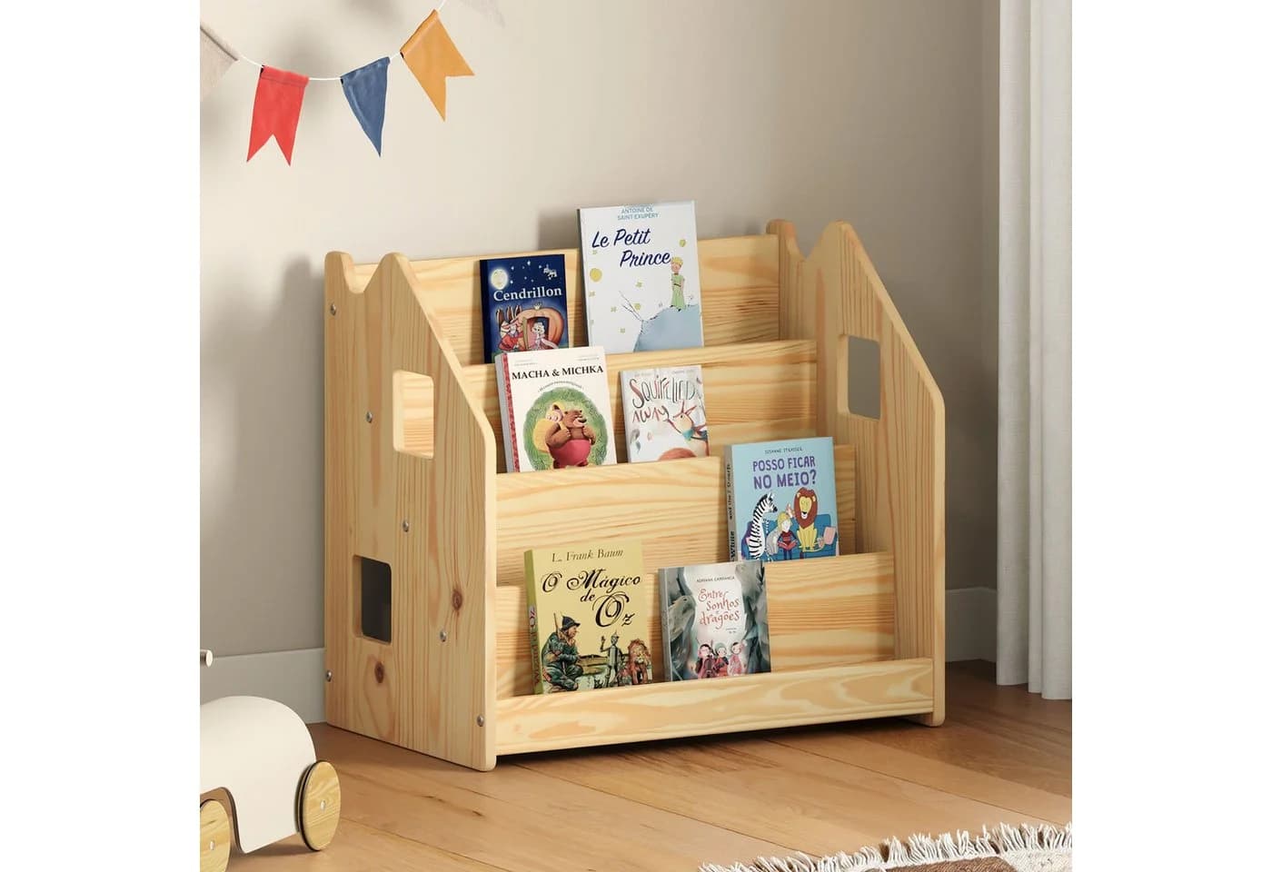 IDIMEX Kinderregal BRUNO Montessori Bücherregal Kiefer massiv natur - Bild 2